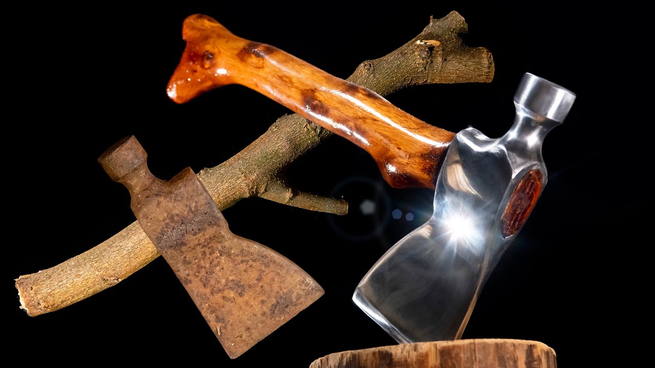 The complete ax restoration  Mulberry wood for an ax handle