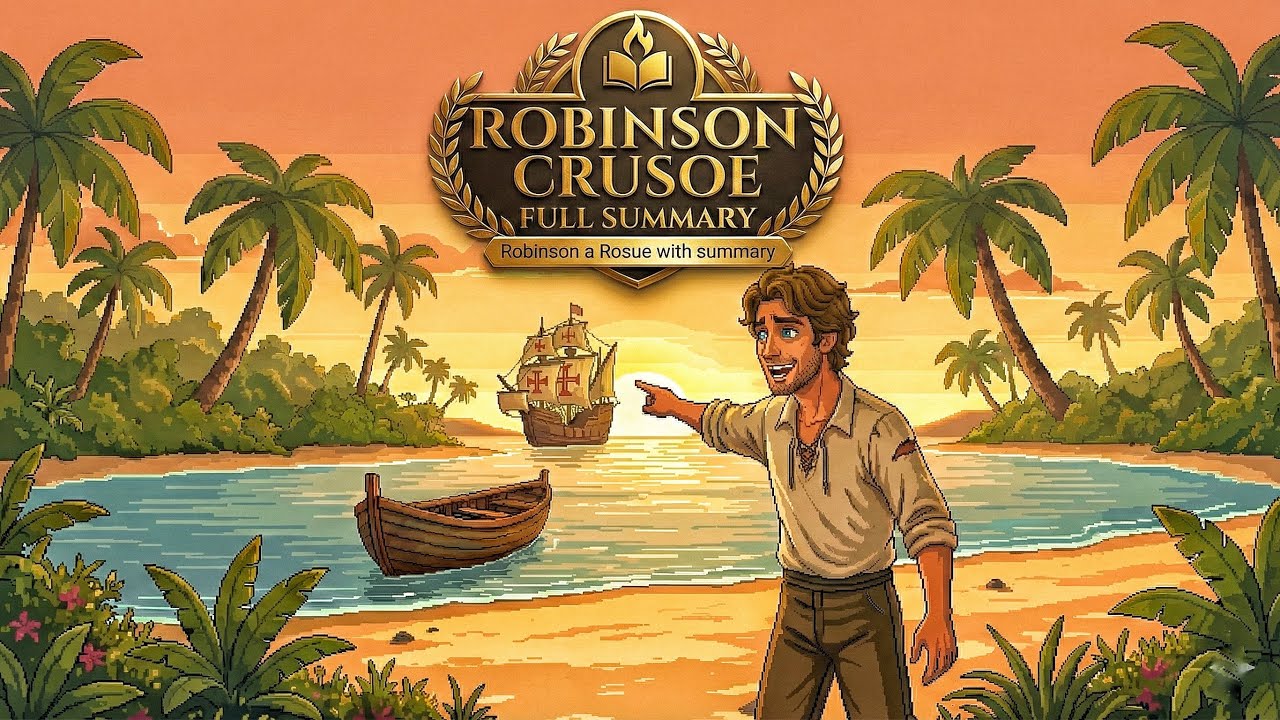 Robinson Crusoe: The Complete Story Explained with Animation | UGB 3rd Semester
