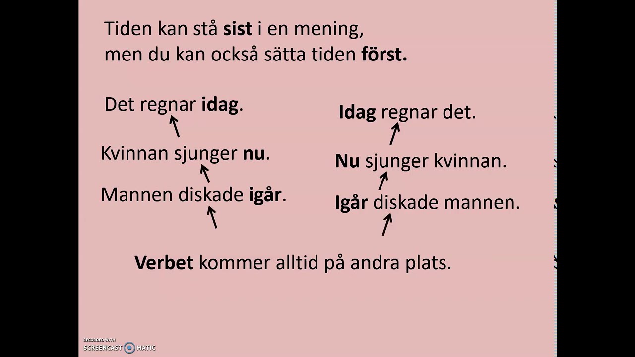 sfigunilla Omvänd ordföljd