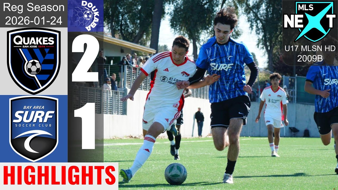 ⚡ Fast Start | Earthquakes 10B 2-1 Bay Area Surf 09B | MLSN HD U17 | 2026-01-24 | HL
