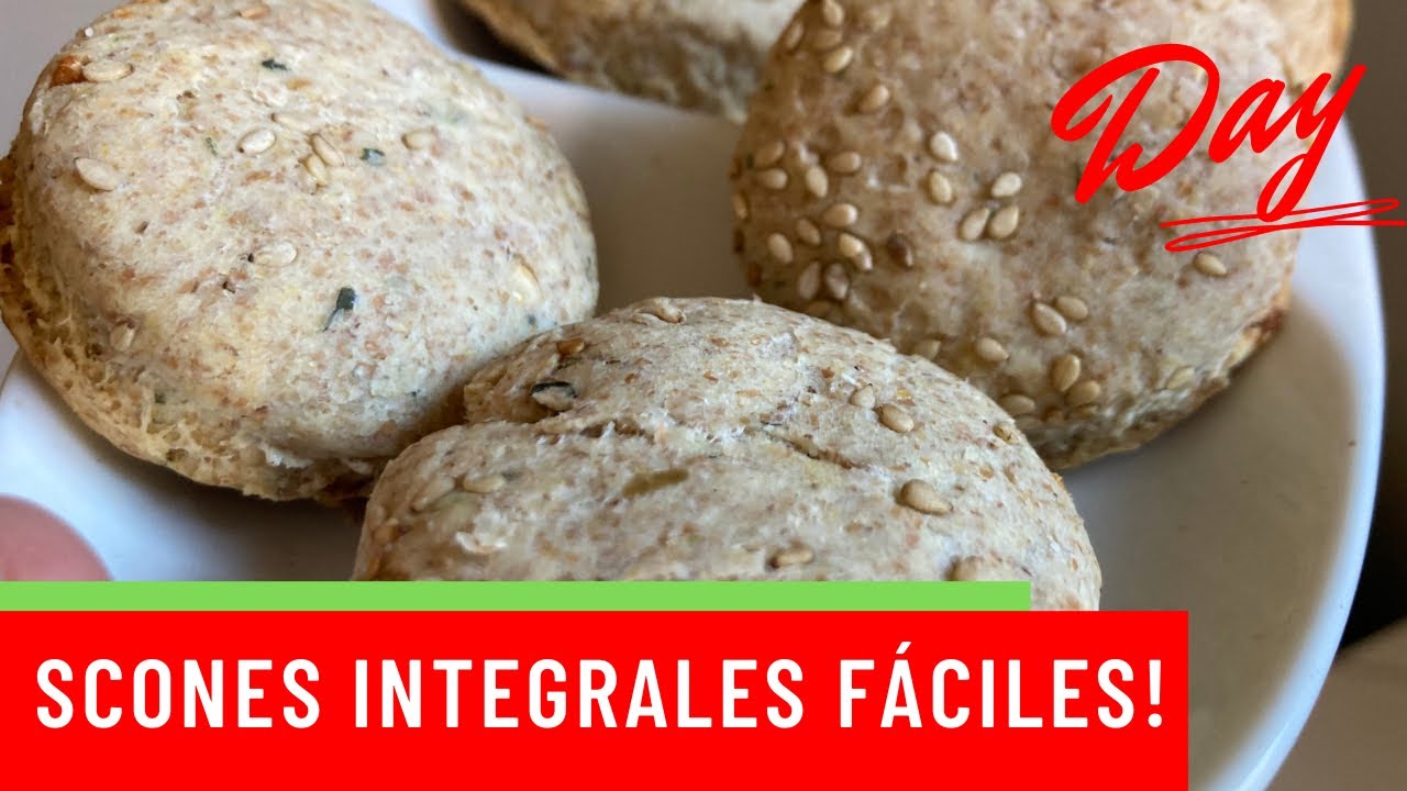 SCONES INTEGRALES FÁCILES / cómo hacer pancitos integrales rápidos y baratos 😃
