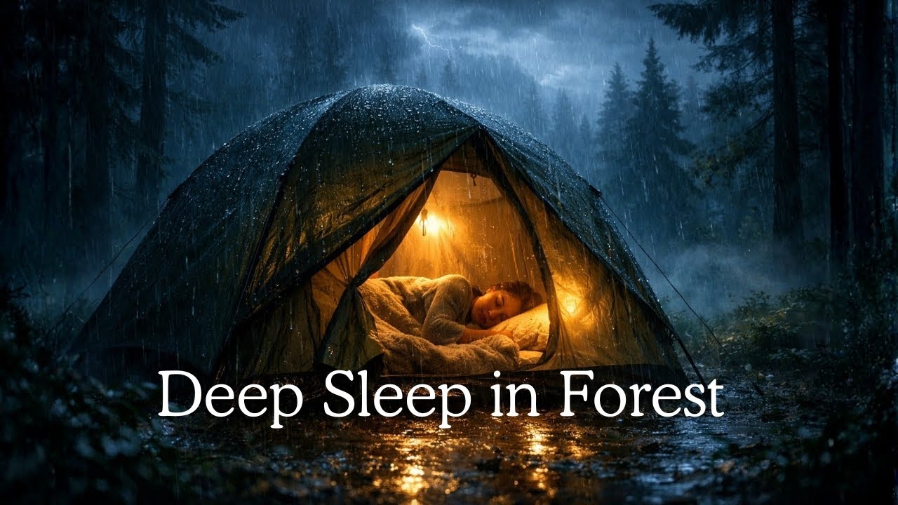 🌧️ Dark Forest Rainstorm | Cozy Tent Ambience for Deep Sleep | AqsaMahira 