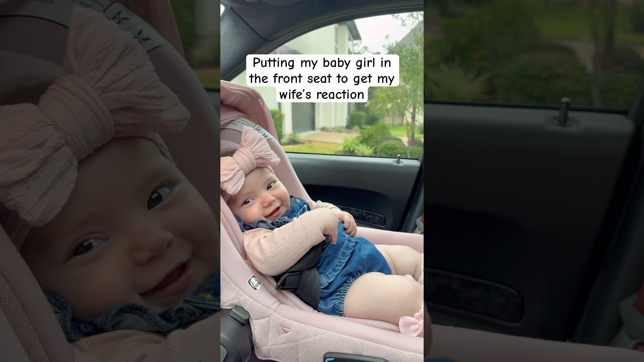 Dad puts baby girl in the front seat 😂