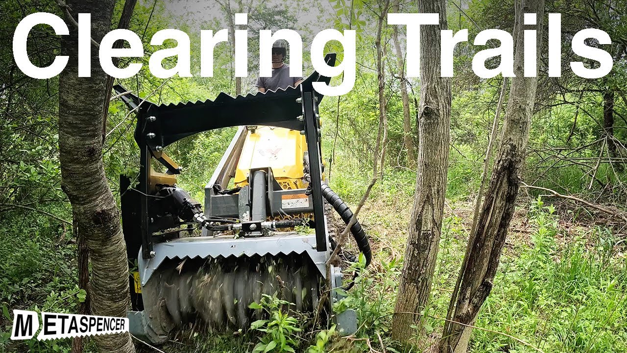 Clearing Trails Through Brush - Forestry Mulcher for Mini Skid