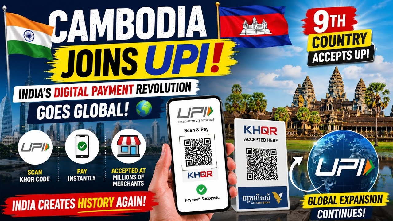 Cambodia Joins UPI! 🇮🇳🌍 India&rsquo;s Digital Payment Revolution Goes Global | 9th Country Accepts UPI 🏦