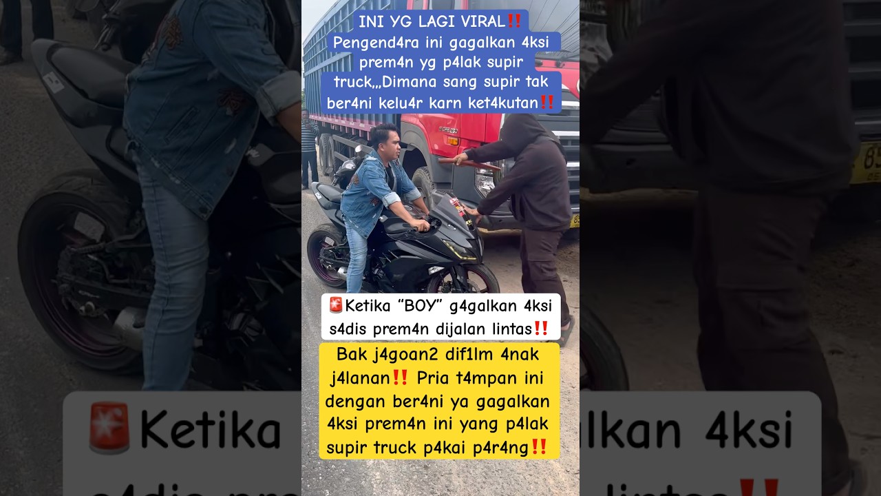 🔴kang dedi mulyadi‼️Pengendara motor t4ngkap prem4n p4lak supir truk‼️