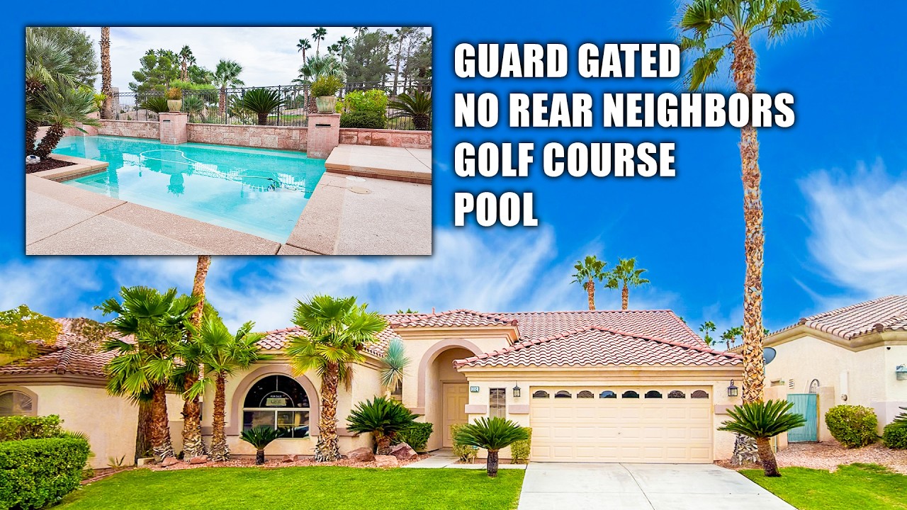 Las Vegas Single Story Golf Course, Pool Home for Sale | Waterpark and Guard Gated Ranch House