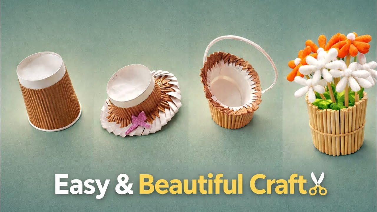 Easy&Beautiful Craft ✂️|Paper Cup Se Basket|Best Out of Waste Paper Cup Se Basket Kaise Banaye#diy 