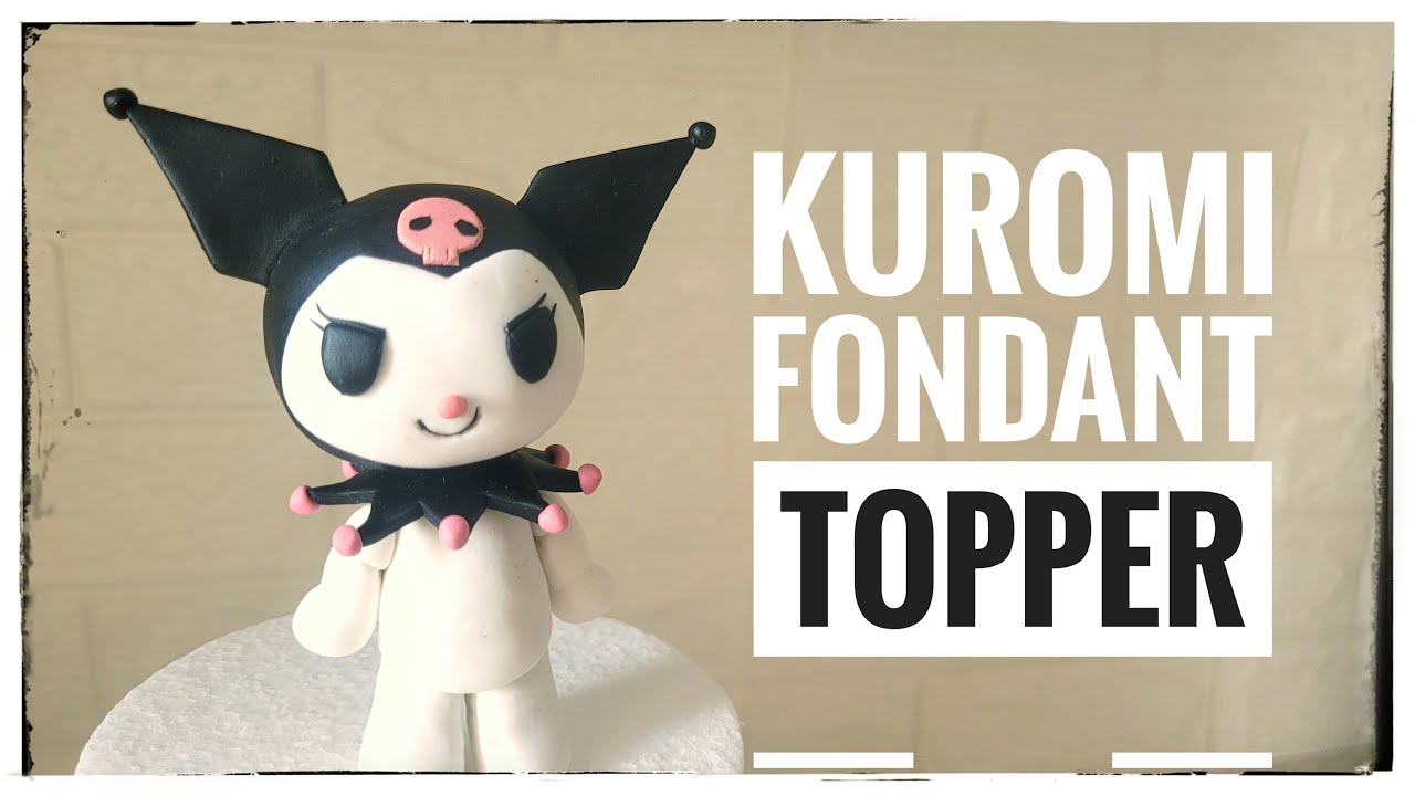 kuromi fondant tutorial:kuromi fondant topper: kuromi fondant cake