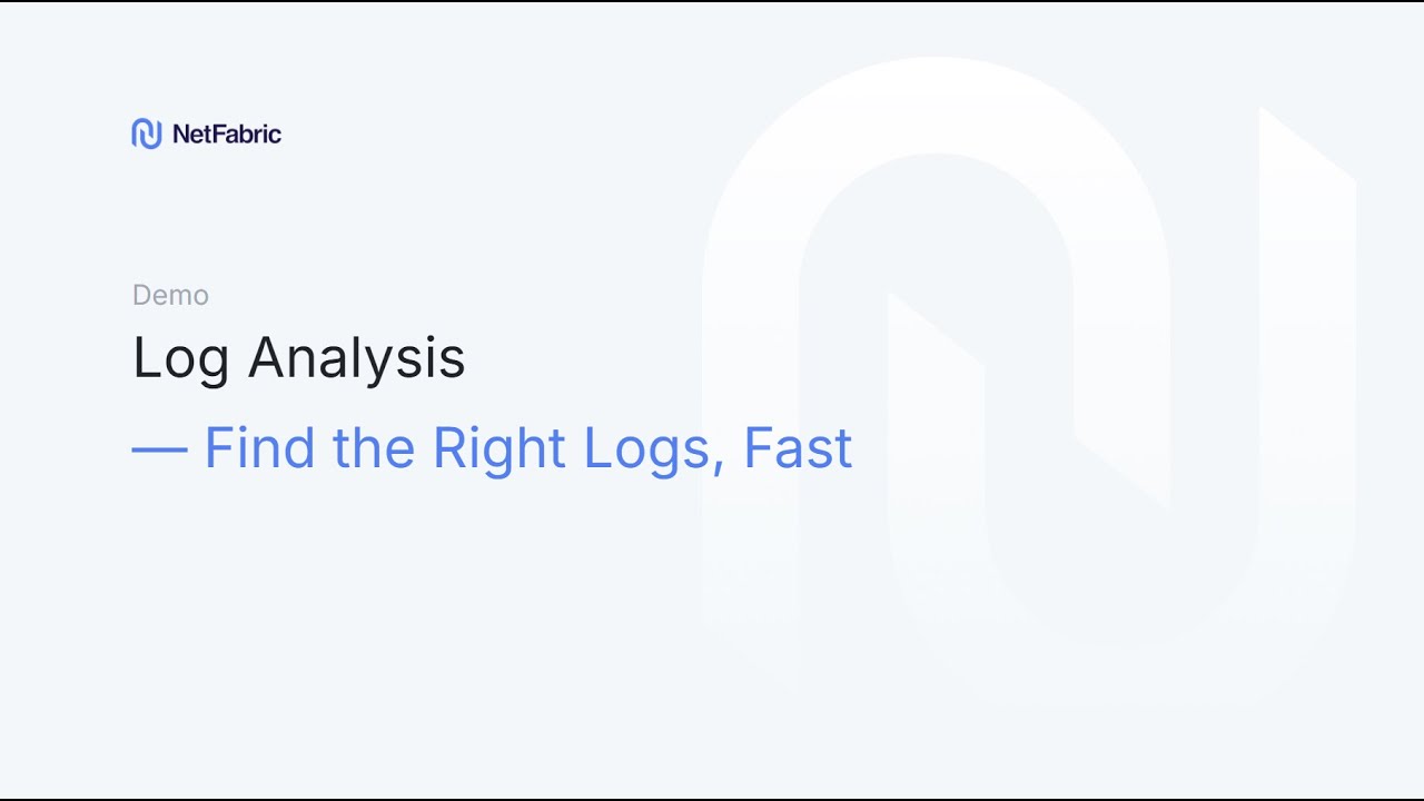 NetFabric: Log Analysis &ndash; AI-Powered Troubleshooting