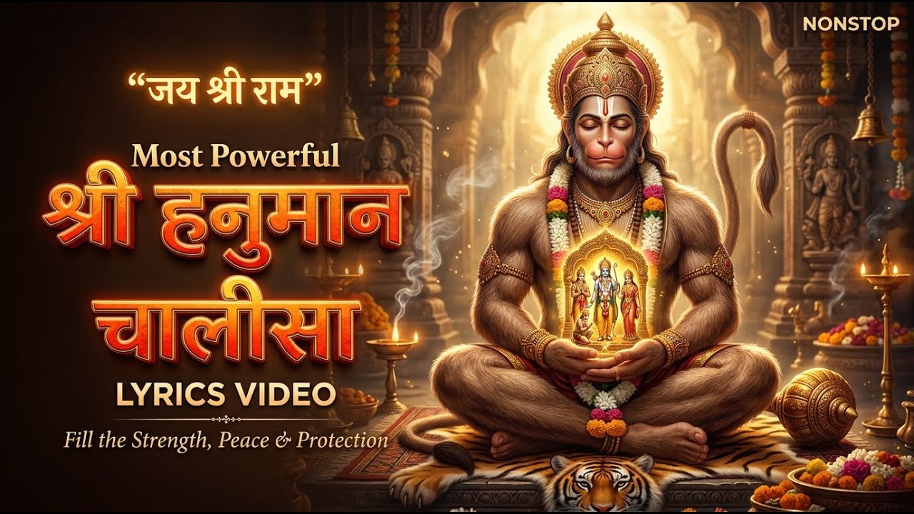 Nonstop🔱Shri Hanuman Chalisa | Powerful Chant for Strength, Peace & Protection🔱(Official Video)