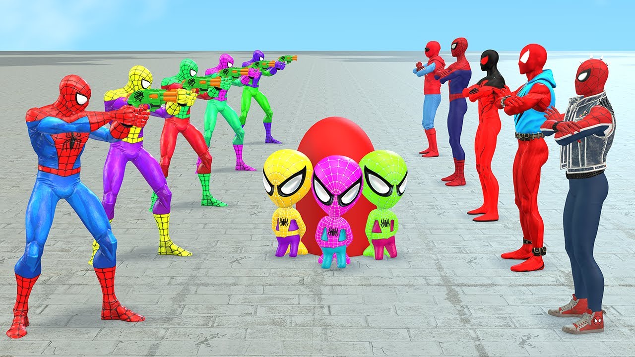 Superheroes Spiderman vs Shark Spider Mini Hulk, Batman, Venom, Batman Family, Superman | Melo Films