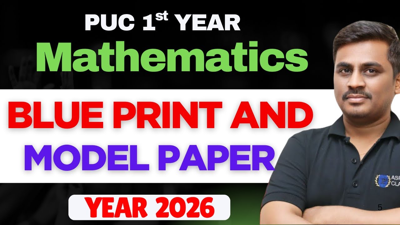 1st PU MATHEMATICS BLUEPRINT 2026 AND MODEL  QUESTION PAPER  2026