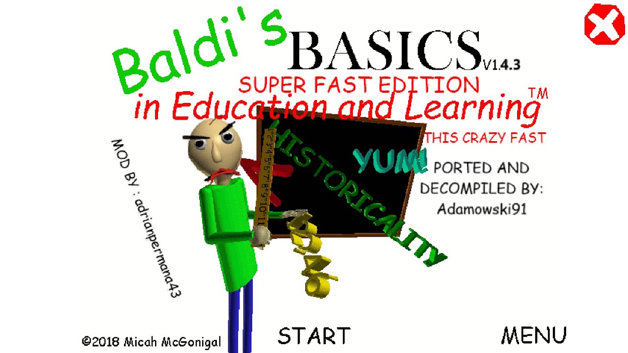 Baldi's Basics Super Fast v1.5 1.4.3 Port