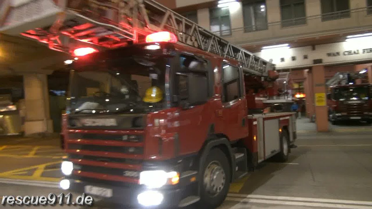 Turntable ladder + Major pump HKFSD Wan Chai Fire Station