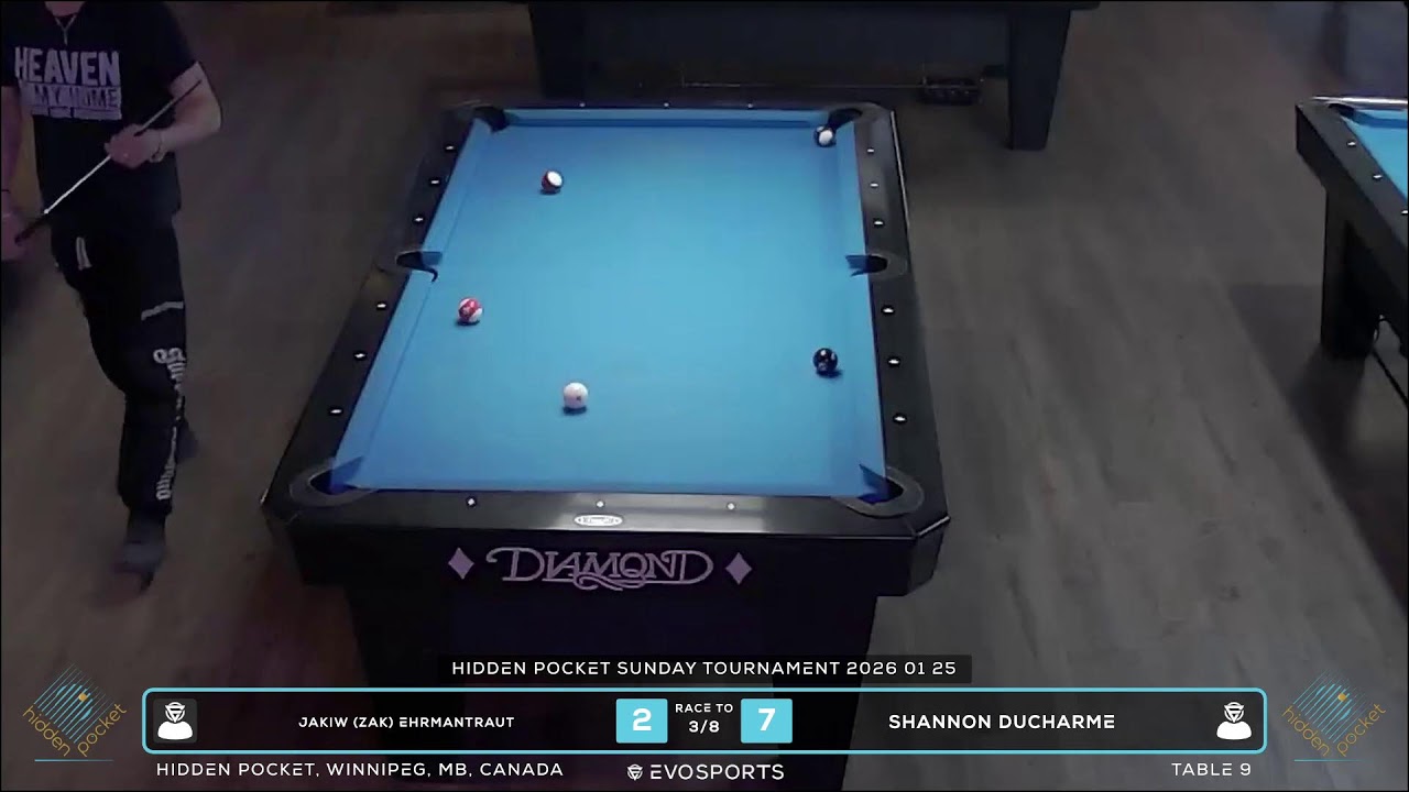 JAKIW (ZAK) EHRMANTRAUT vs SHANNON DUCHARME - HIDDEN POCKET - TABLE 9 | EvoSports