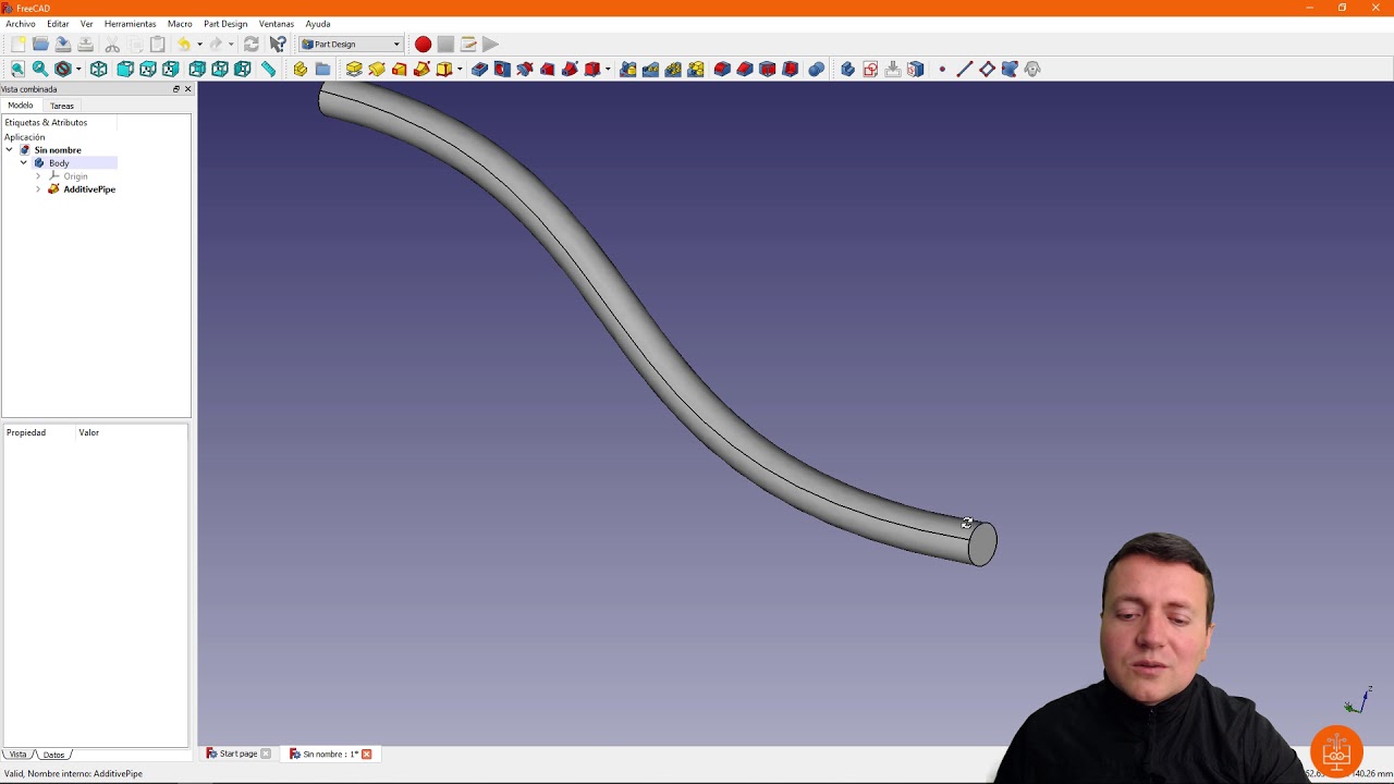 2-08 Tutorial FreeCAD 0.17 | Extrusión por trayectoria