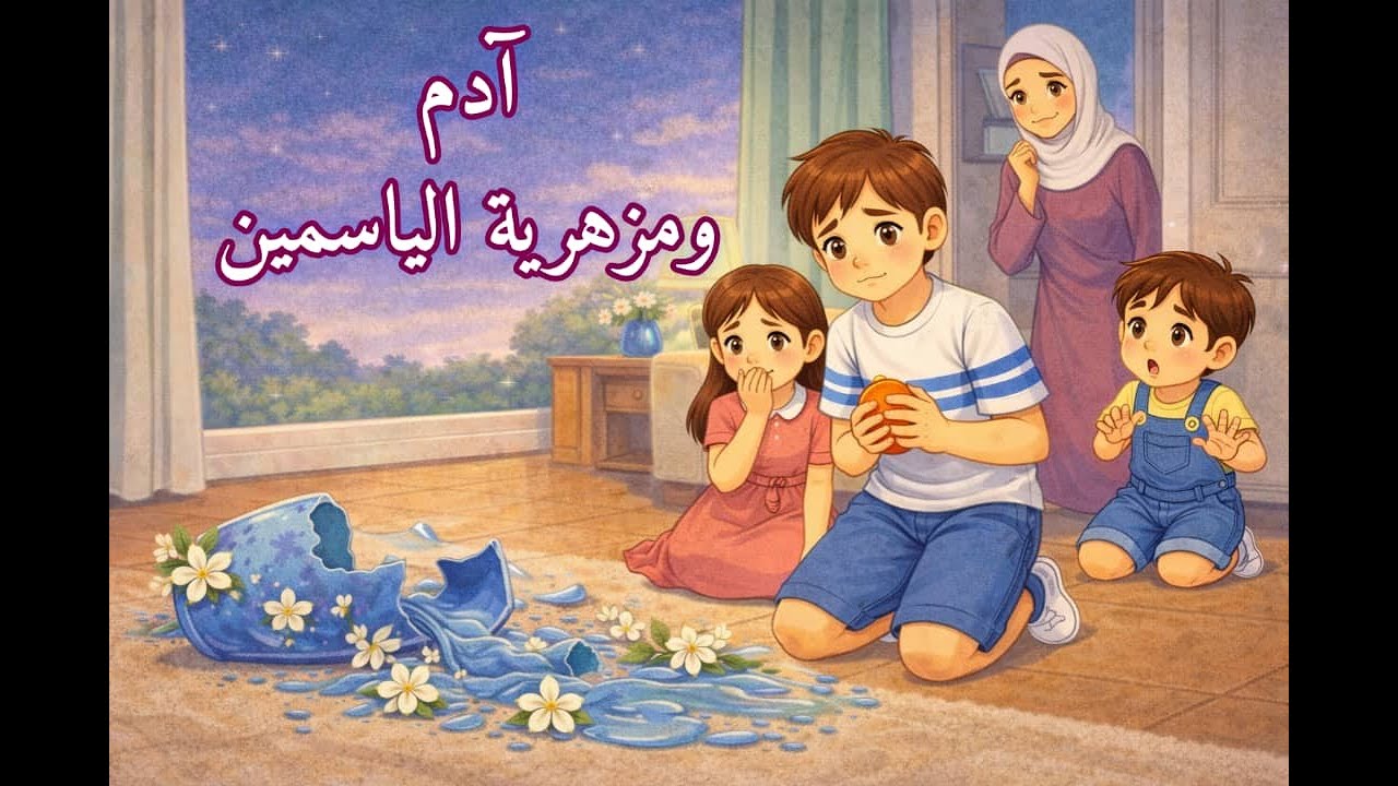 آدم ومزهرية الياسمين | قصة أطفال عن الصدق