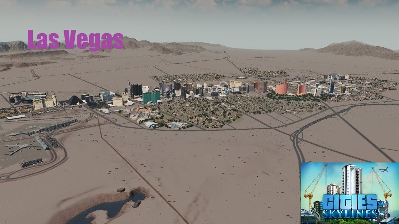 Las Vegas recreated in Cities Skylines