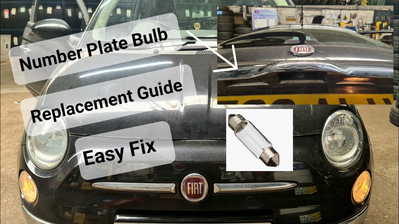 как заменить лампу подсветки номерного знака на Fiat 500 4K #replacementguide