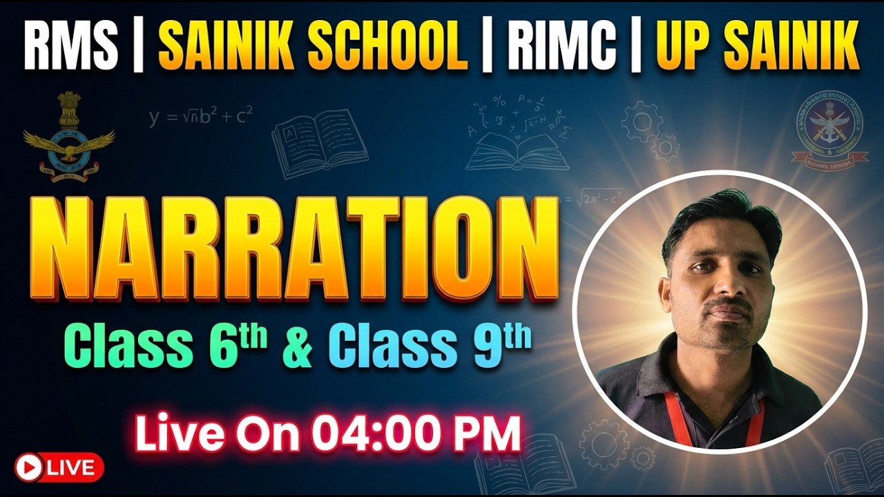 Narration Live Class for Sainik School | RMS | RIMC | UP Sainik #sainikschoolentrancecoaching