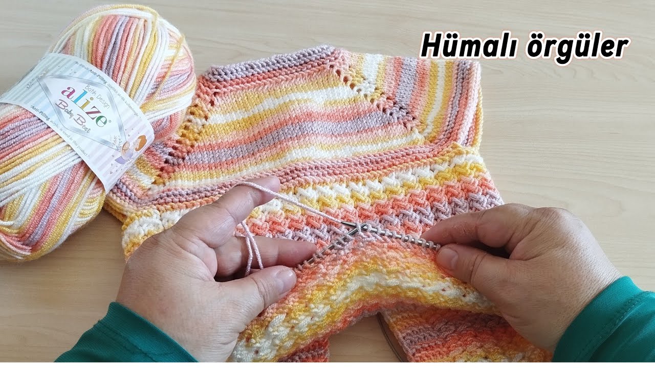 1, YUMAK İPTEN /YAKADAN BAŞLAMALI BEBEK YELEĞİ KOLAY BEBEK YELEĞİ  #knitting  #bebekyeleğimodelleri