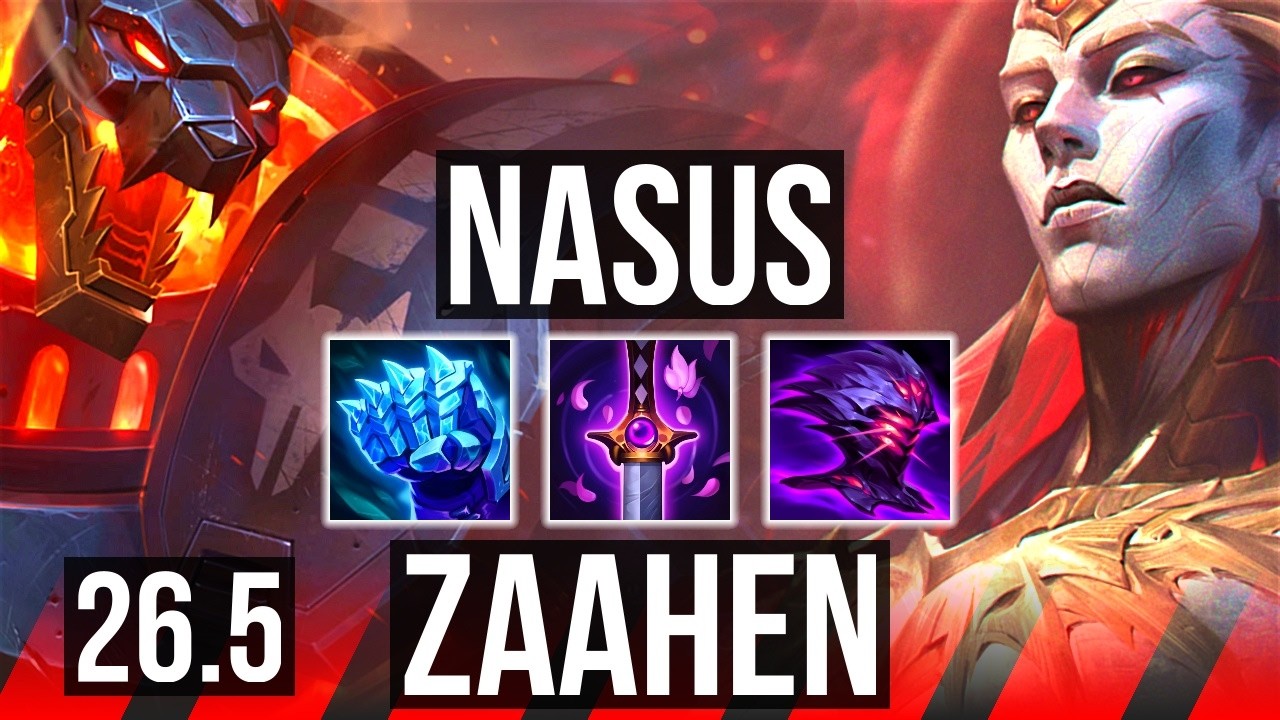 NASUS vs ZAAHEN (TOP) | 41K damage, Good KDA: 10/2/8 | KR Master | 26.5