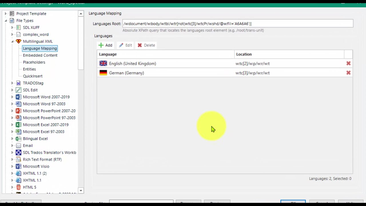 Using the Trados Studio Multilingual XML filetype for MS Word