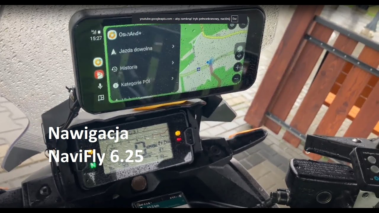 Nawigacja NaviFly 6.25 CarPlay Android Auto do motocykla. Test.