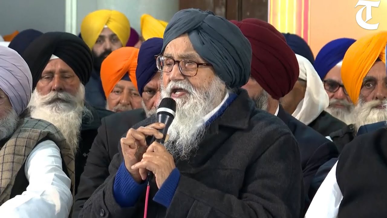 Amritsar: Former Punjab CM Parkash Singh Badal addresses religious gathering
