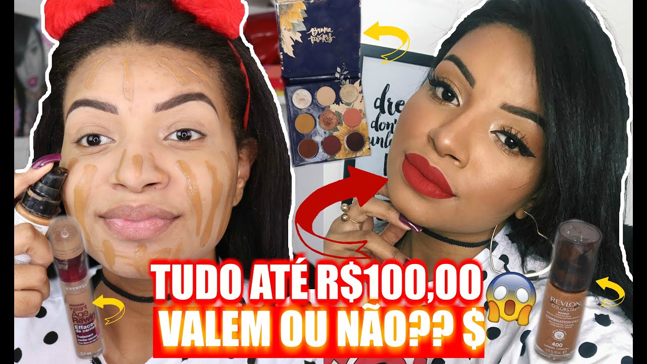 MAKE COM PRODUTOS DE ATÉ 100,00 😱 VALEM OU NÃO??
