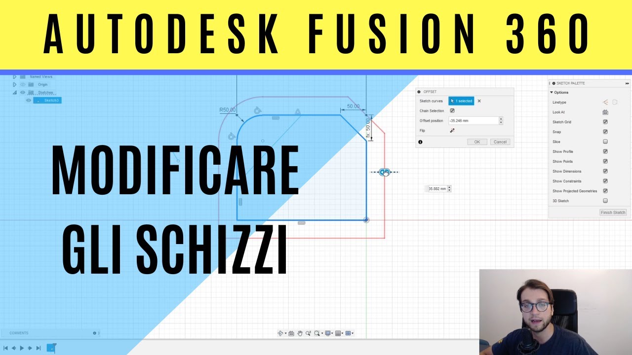 Tutti i Comandi di modifica Schizzo su Autodesk Fusion 360