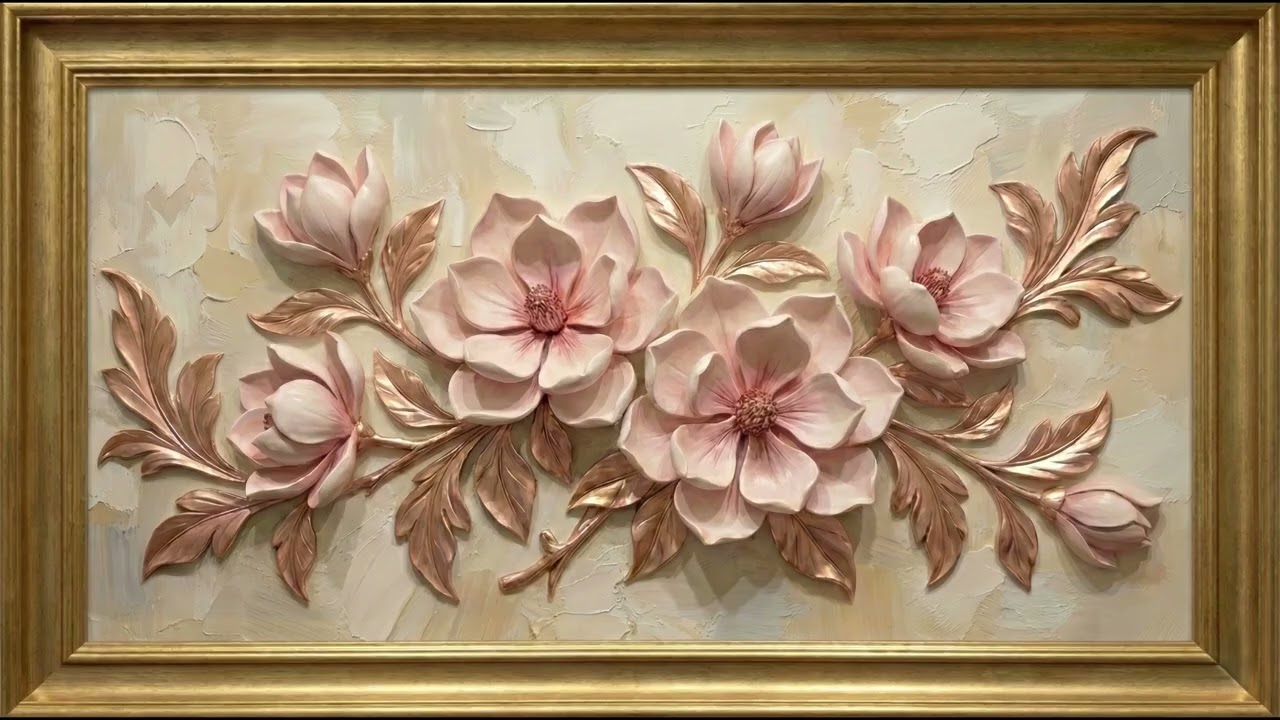 Framed Floral Painting | 4K | TV Wallpaper | Ambient Art