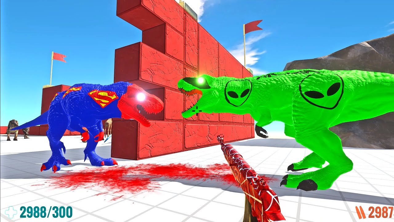 FPS ESCAPE from ALIEN T-REX CHASE RACE - Animal Revolt Battle Simulator ARBS