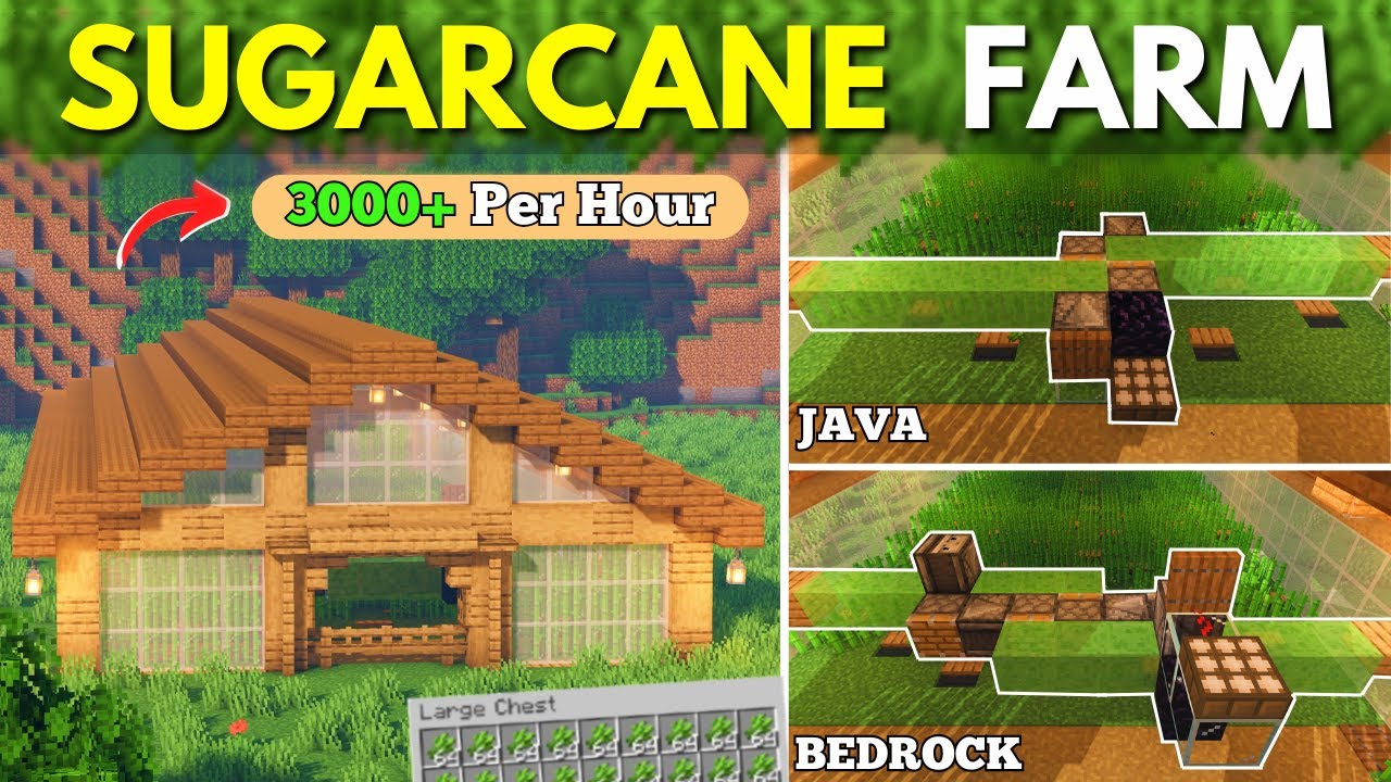 NEW AUTOMATIC SUGAR CANE FARM for minecraft 1.21.11!