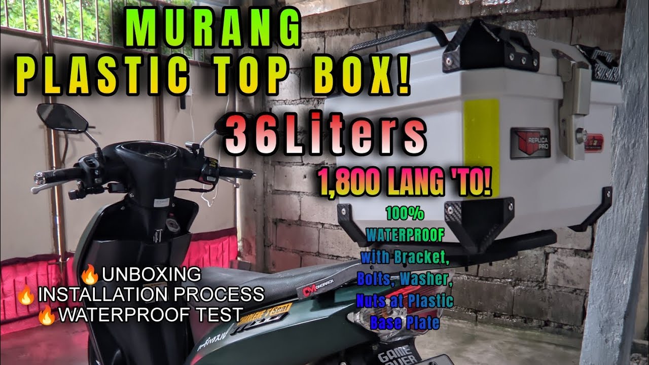 36 LITERS PLASTIC TOP BOX FOR MIO SOULTY | UNBOXING + INSTALLATION + WATERPROOF TEST! - NIALLA TV