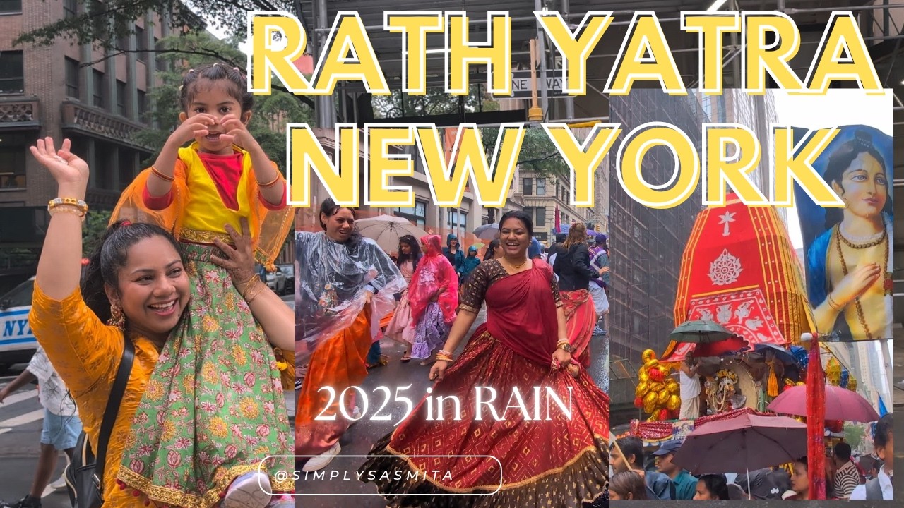 Hare Krishna Parade Largest Lord Jagannatha Ratha Yatra Event In New York USA 2025  | Hindi Vlog