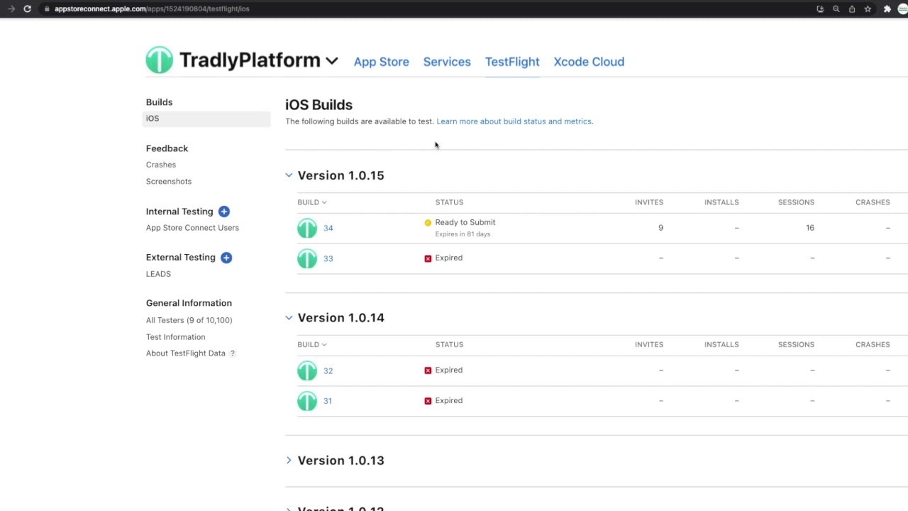 Releasing new build on the appstore