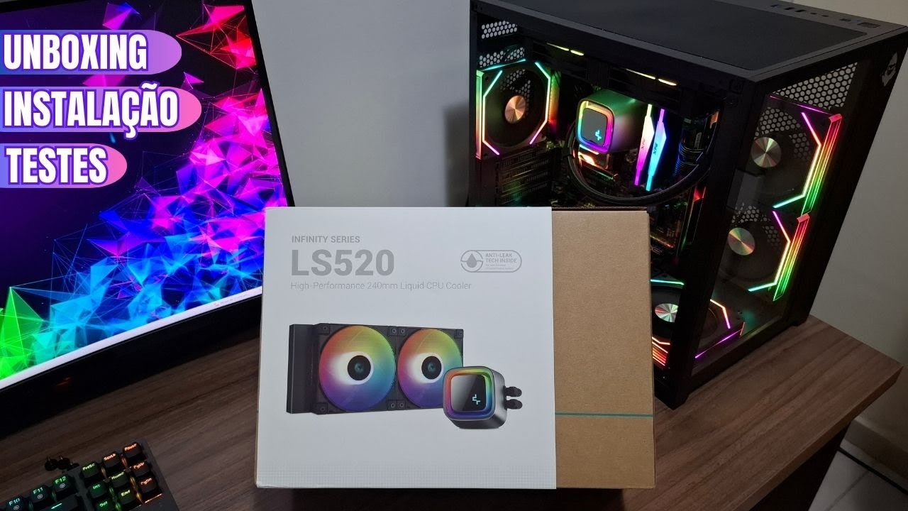 Water Cooler DeepCool LS520 240mm - Unboxing, Instalação e testes