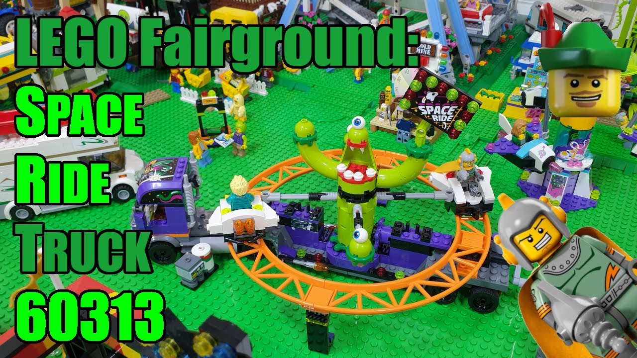LEGO Fairground - Space Ride Truck 60313 Reviewed, Motorised, Placed 🎢🎡🎠🏹