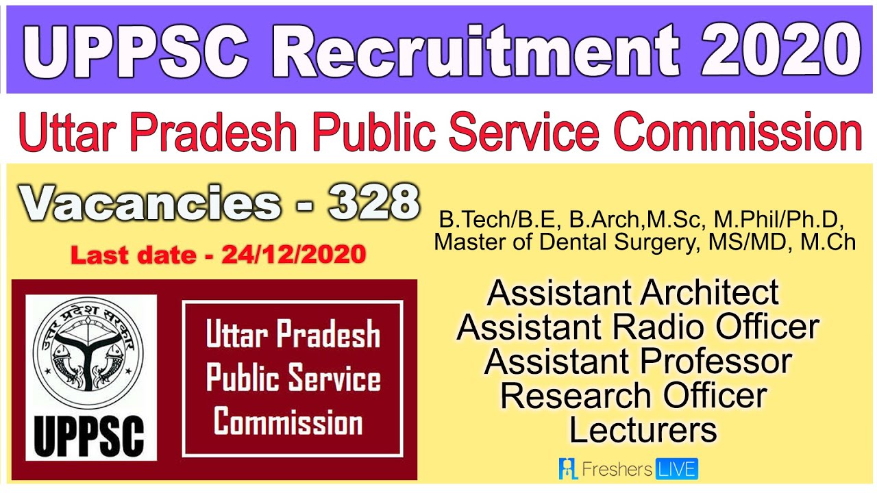 UPPSC Recruitment 2020 | Jobs in Uttar Pradesh Public Service Commission