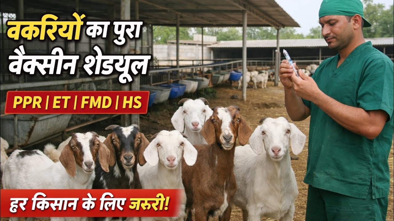 Goat farm में—PPR, ET, FMD और HS वैक्सीन का जरूरी शेड्यूल जानें और अपनी बकरियों को सुरक्षित रखें।