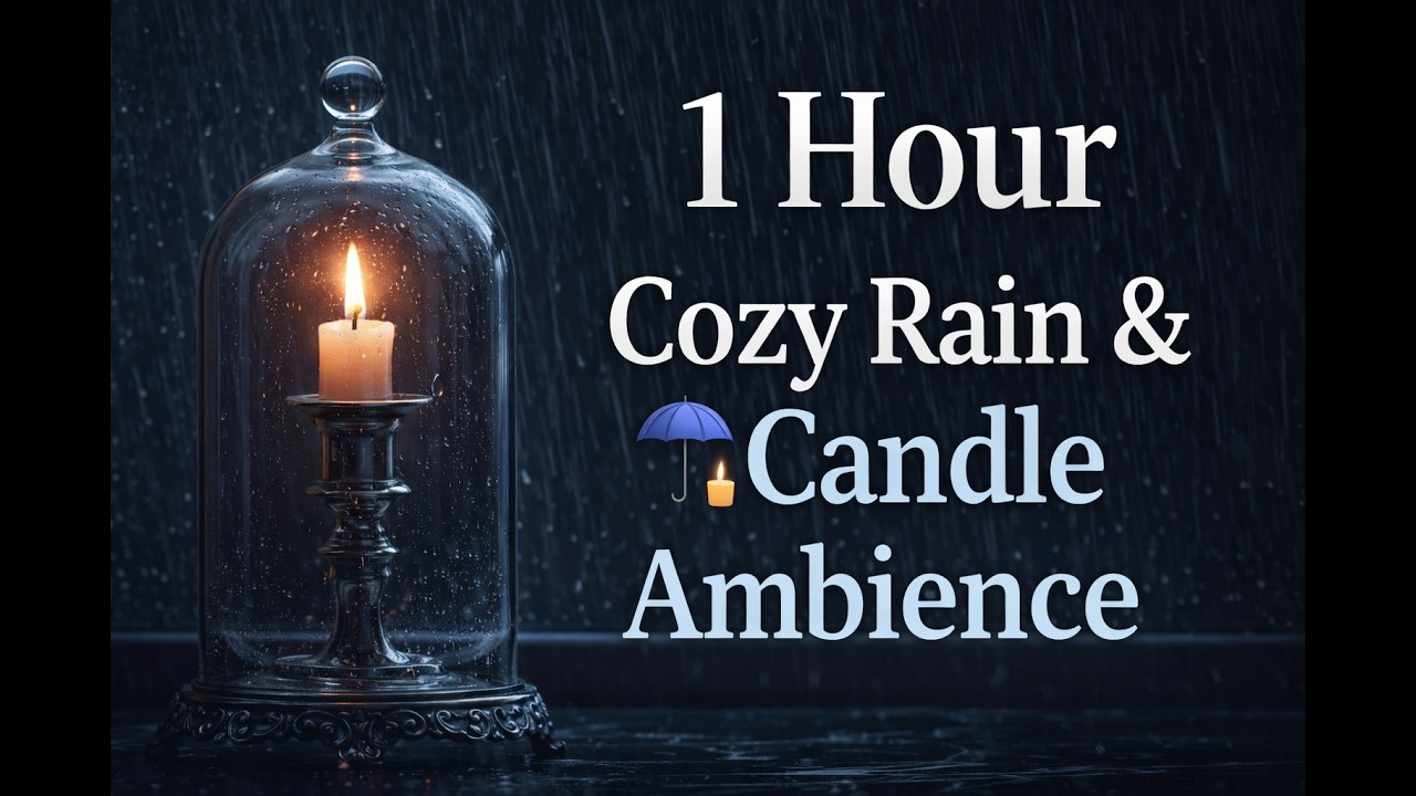 1 Hour Cozy Rain & Candle Ambience 🌧️🕯️ | Deep Sleep & Relaxation