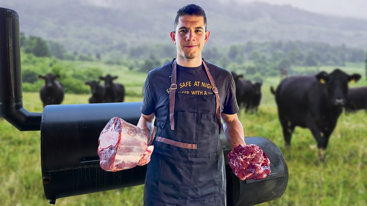 Incredible butcher makes the juiciest Thor's hammer! Beef shank masterpiece!