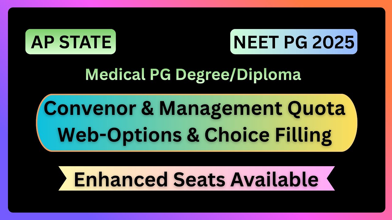 🧑&zwj;💻AP MEDICAL PG 2025 | CQ & MQ Web-Options & Choice Filling | ROUND-2 #neetpg