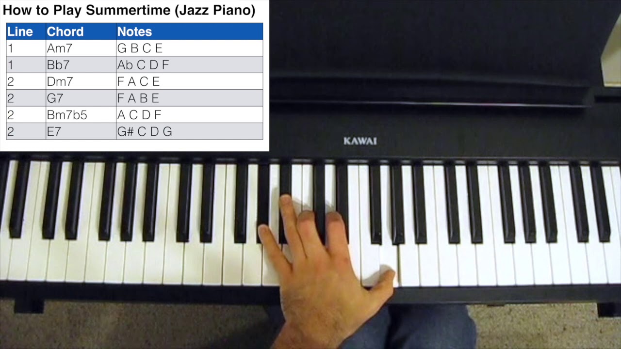 How to Play Summertime (Jazz Piano) - with Sheet Music