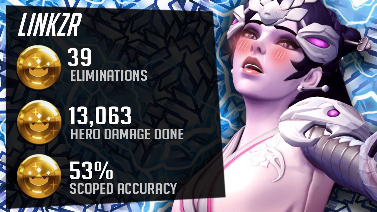 LiNkzr Pro Widow gameplay - 39 elims! [ Overwatch Season 26 Top 500 ]