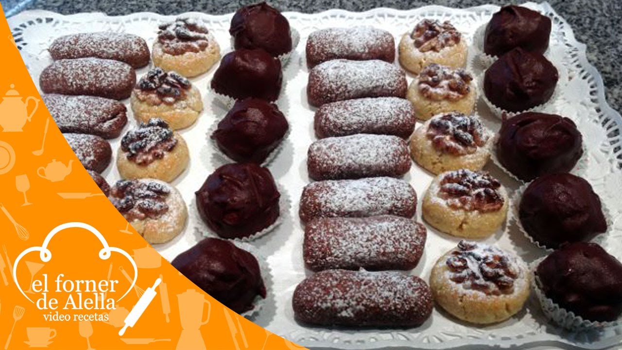 Panellets de Chocolate, Vainilla y Coco bañado en Chocolate