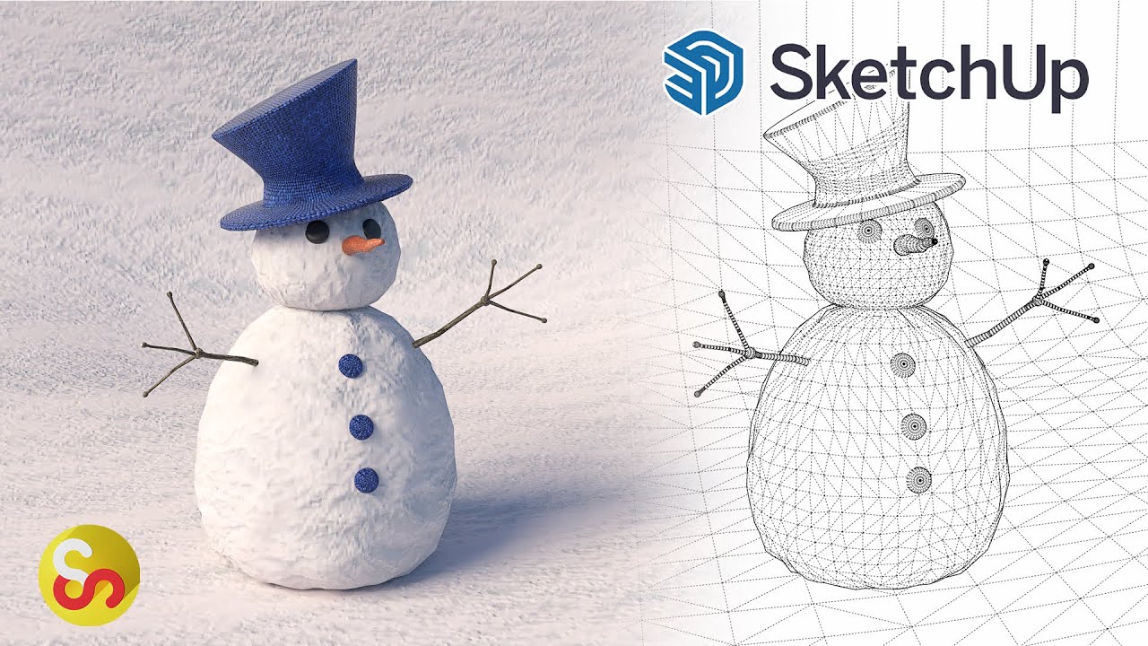Modeling a Snowman - Sketchup Tutorial Timelapse