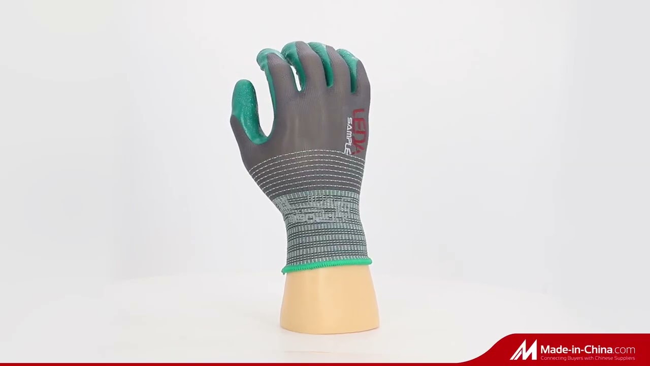 Crinkle nitrile coating gloves